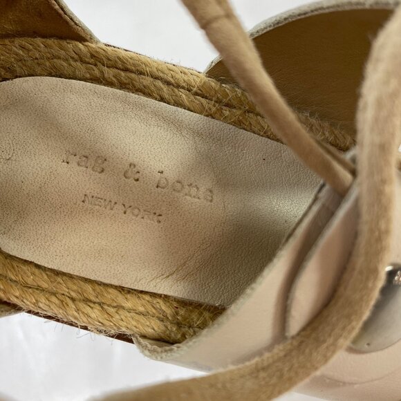 Rag & Bone Womens Beige Lace-Up Espadrille Sandals Leather Jute Size 37.5 - Picture 8 of 10